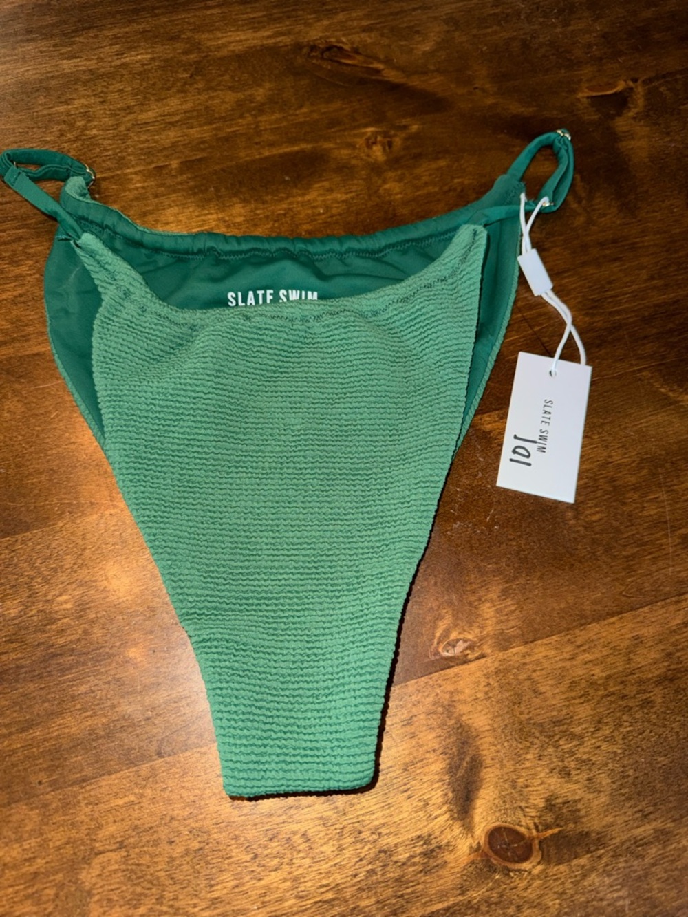 SLATE SWIM Textured Green Bikini Bottom